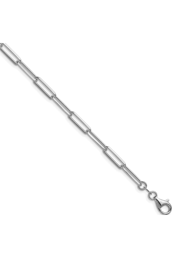 Charming Unique Chic Sterling Silver Rhodium-plated 4.4mm D/C Paperclip Chain Flawless Luxurious Lustrous