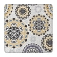 thumbnail image 1 of Charming Vintage Boho Flowers Tablecloth, 34x34 Inch Square Table Cover with Elastic for a Secure Fit on Card Tables, 1 of 6
