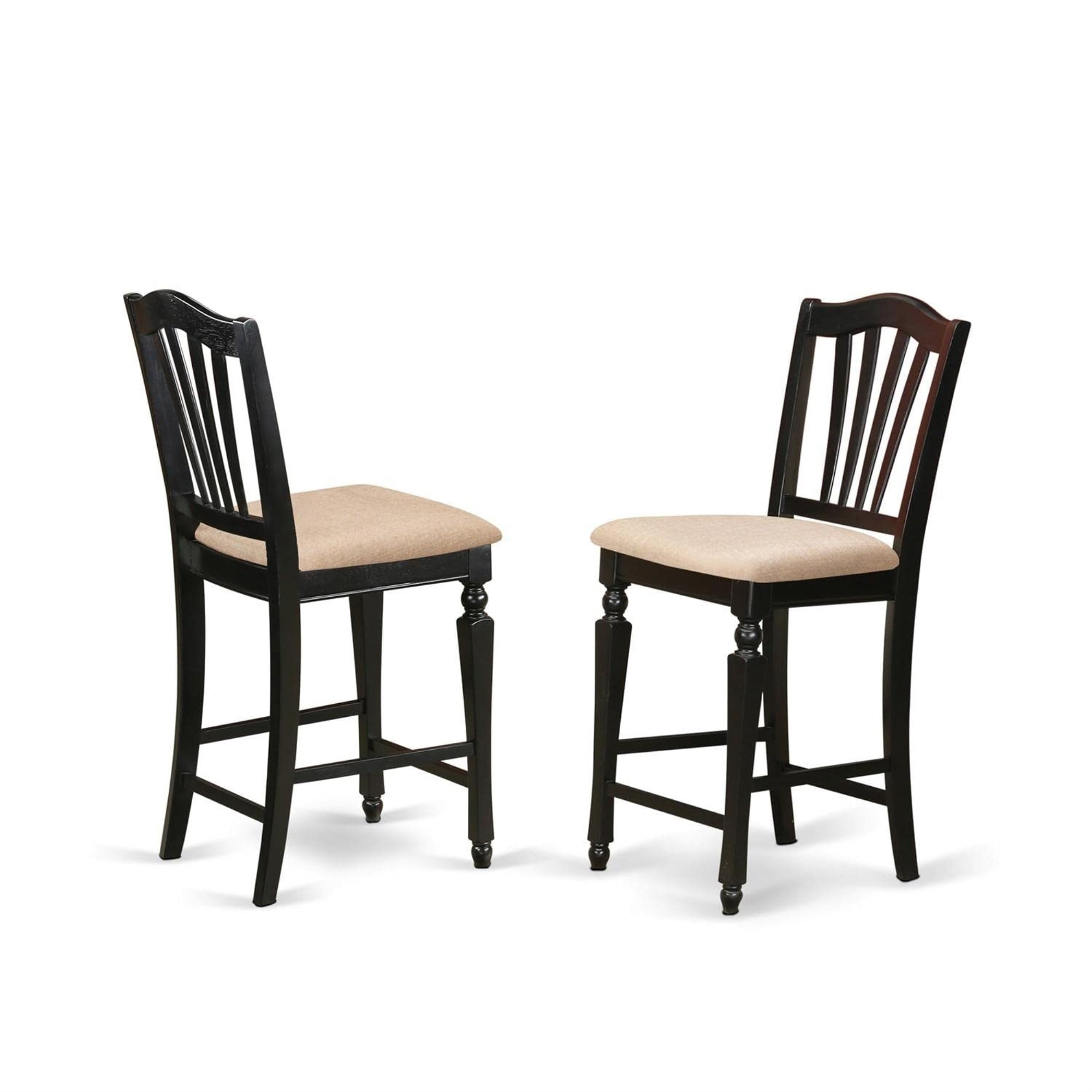 Transitional Black & Cherry Wood Square Counter Height Extendable Table