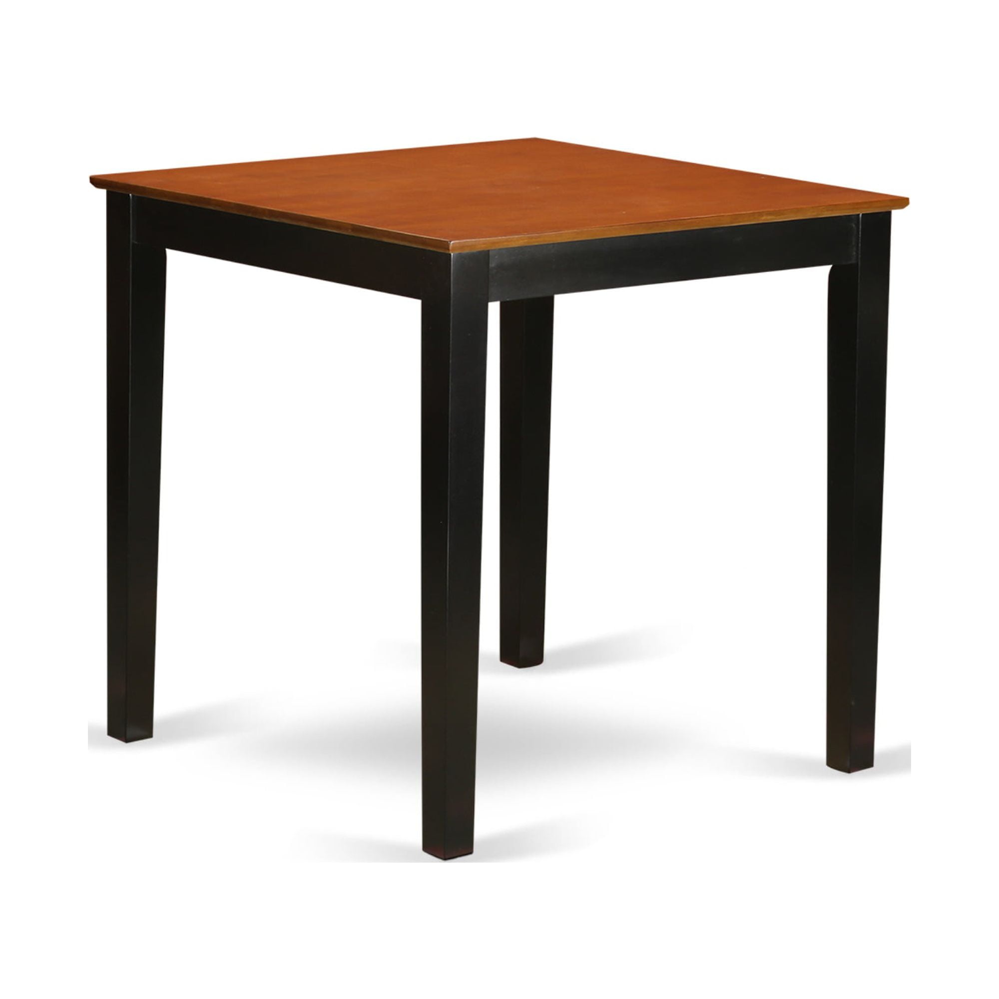 Transitional Black & Cherry Wood Square Counter Height Extendable Table