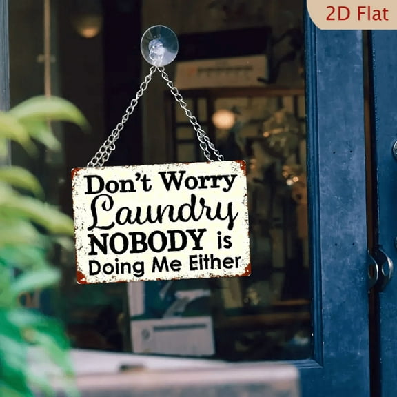 Charming Vintage 'Don't Worry, No One Will Do My Laundry' Metal Sign - Perfect for Kitchens, Bathrooms, Farms More - Easy Hang, Fade-Resistant iron Wall Art for Home Decor 12*8in