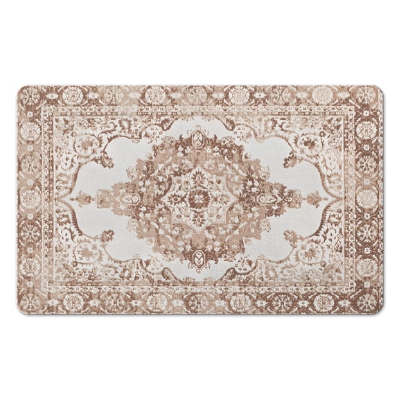Charming Vintage Gray Bathroom Runner Rug: Non-Slip, Soft, Machine-Washable Bath Mat, Enhances Oriental Farmhouse Style, 20x32 in