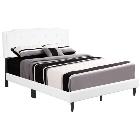 Charming White Full Bed With A Bright And Design - 57"w X 81"d 47"h, Attractive, Soothing Appeal , Finish