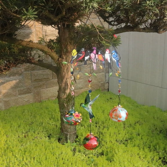 Charming Wind Chimes Bird Feeders, Bird Feeders for Outdoors Hanging Ant and Bee A