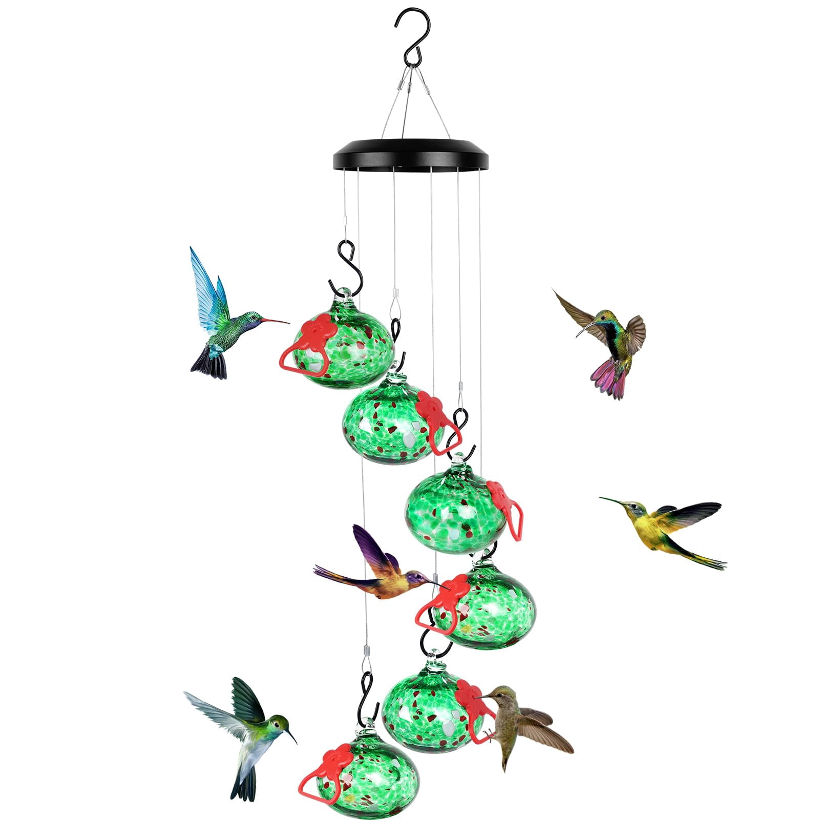 Charming Wind Chimes Hummingbird Feeders For Outdoors Hanging Ant And Bee Proof Never Leak Garden Decor Outside(green)...