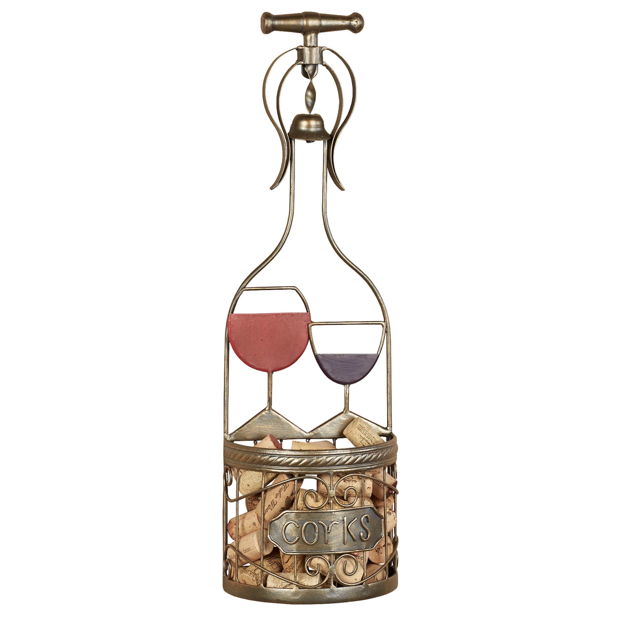 Wine Kitchen Decor Wine Cork Display Holder - Bronze Metal Wall Decor With  Glass Accents For Kitchen Or Bar Wine Cork Holder