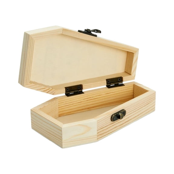 Charming Wooden Coffin Box for Halloween Decor & Creative DIY Crafts!