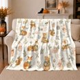 thumbnail image 1 of Charming Woodland Animals Winter Scarves Boxes, Festive Holiday Scene, Warm Flannel Blanket for Living Room and Reading Nook, Art Lovers Friendship Gift, Festive Home Decor, 1 of 9
