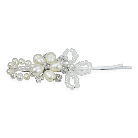 Charming and Alluring Floral Cultured Freshwater Pearl Hair Clip