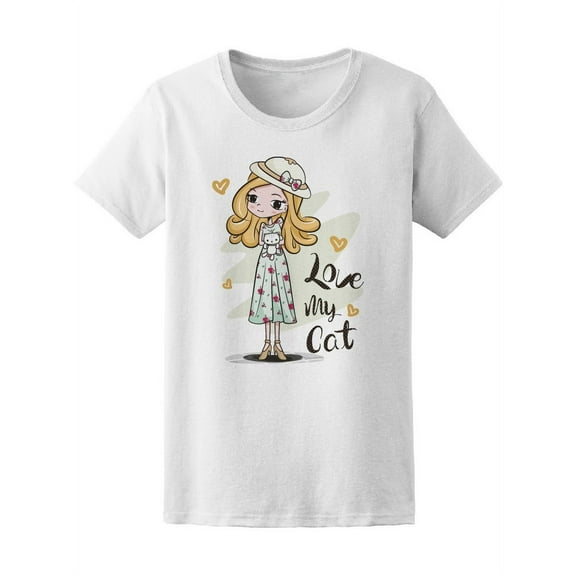 Charminng Blonde Lovve My Cat Tee Women's -Image by Shutterstock