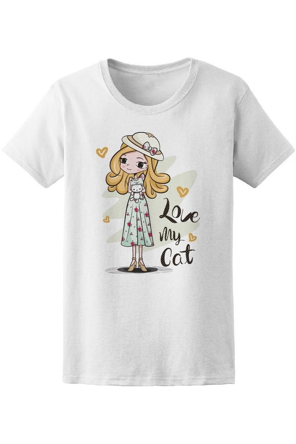 Charminng Blonde Lovve My Cat Tee Women's -Image by Shutterstock