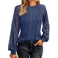 thumbnail image 1 of Charmish Women's Knit Tops Dressy Business Casual Blouses Lace Long Sleeve Work Shirts Fall Clothes, 1 of 6