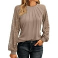 thumbnail image 1 of Charmish Women's Knit Tops Dressy Business Casual Blouses Lace Long Sleeve Work Shirts Fall Clothes, 1 of 6