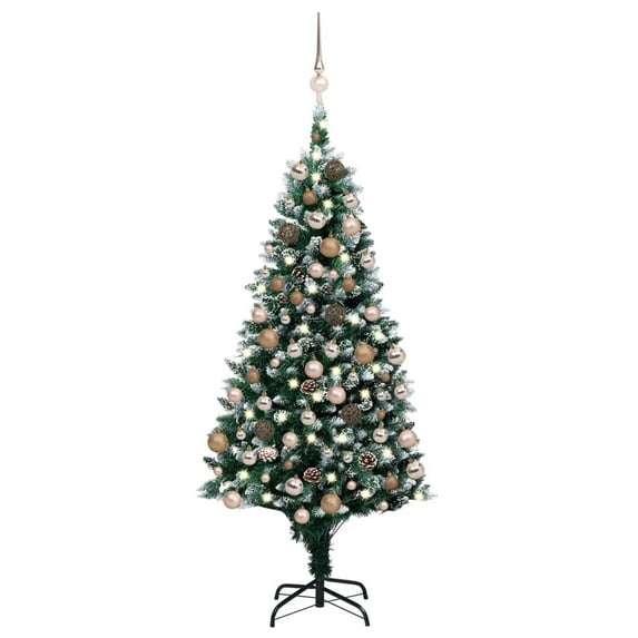 Charmma Artificial Christmas Tree with LEDs&Ball Set&Pine Cones 59.1"