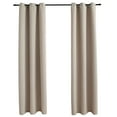 thumbnail image 1 of Charmma Blackout Curtains with Rings 2 pcs Beige 37"x95" Fabric, 1 of 4