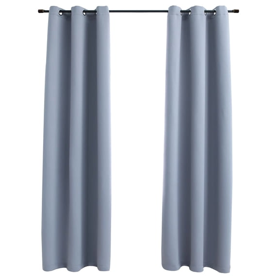 Charmma Blackout Curtains with Rings 2 pcs Gray 37"x63" Fabric