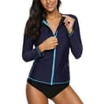 thumbnail image 1 of Charmo Bikini Cover-up Swimwear for Women Long Sleeve Sport Shirt Sun Protection Rash Guard Top, 1 of 5