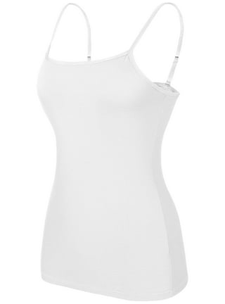 Women V-Neck Camisole Adjustable Strap Tank Tops with Built in Shelf Bra  Padded Vest Tops 