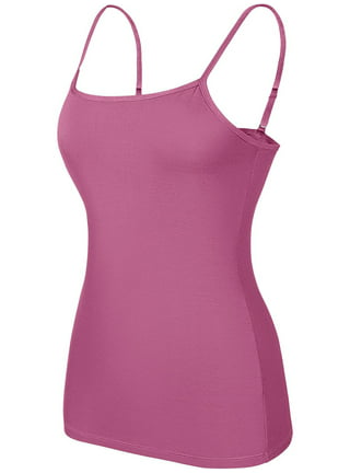 Women's V-Neck Cotton Camisole Tank Top With Built-in Shelf Bra