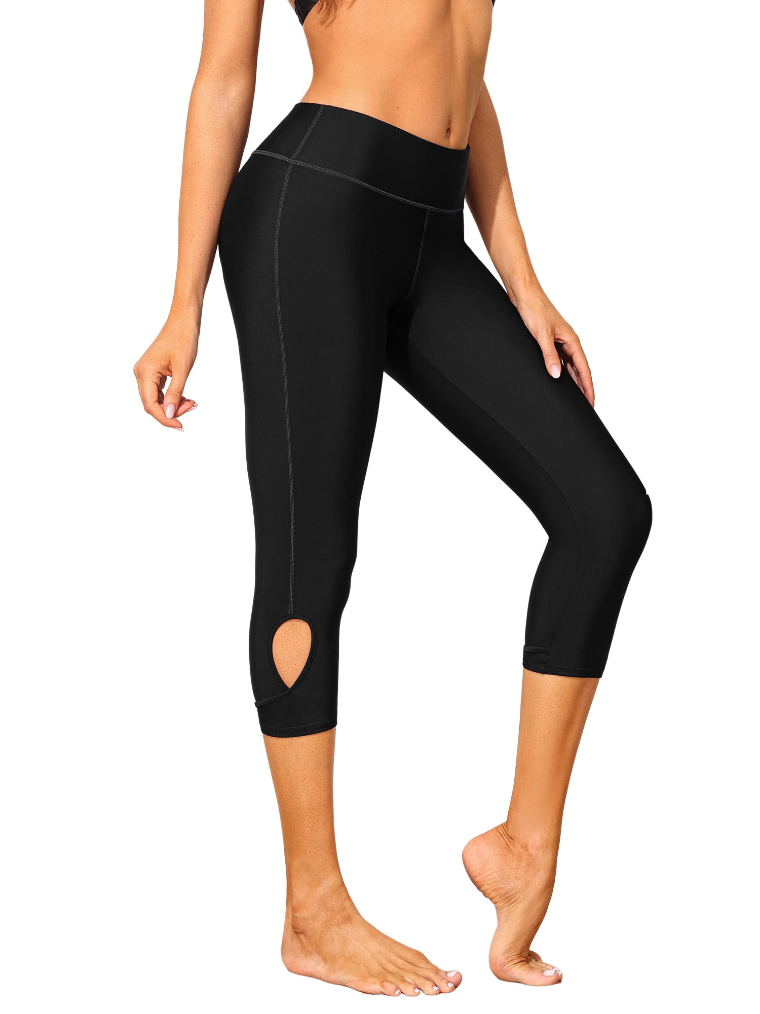 Charmo Capris Swim Pants for Womens Wider Waisted Leggings Sport Rash