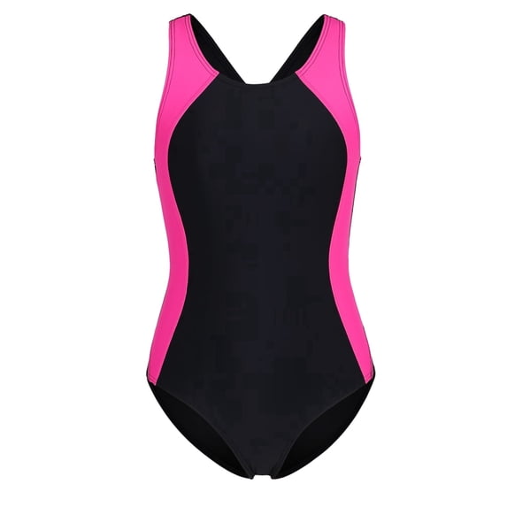 Asoul Color Blocked Swimwear for Girls Athletic One Piece Practice Swimsuits Racerback Competition Bathing Suits, Size 8-16