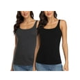 Charmo Cotton Basic Camisole for Womens Wider Straps Tank Tops with Shelf Bra, 2-packs - Walmart.com
