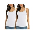 thumbnail image 1 of Charmo Cotton Basic Camisole for Womens Wider Straps Tank Tops with Shelf Bra, 2-packs, 1 of 4
