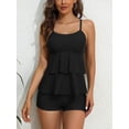 thumbnail image 1 of Charmo Flowy Ruffled Tankini Swimsuit for Womens Tummy Control Two Piece Bath Suit with Boyshorts, 1 of 3