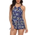 thumbnail image 1 of Charmo Halter Tankini Swimsuit for Womens Tie Side Two Piece Bath Suit with Bikini Bottoms, 1 of 8