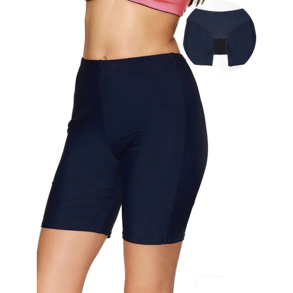 Charmo High-Waisted Swim Shorts for Women Boardshort Swim Bottom Tankini Swimwear Shorts Bike Sport Pants