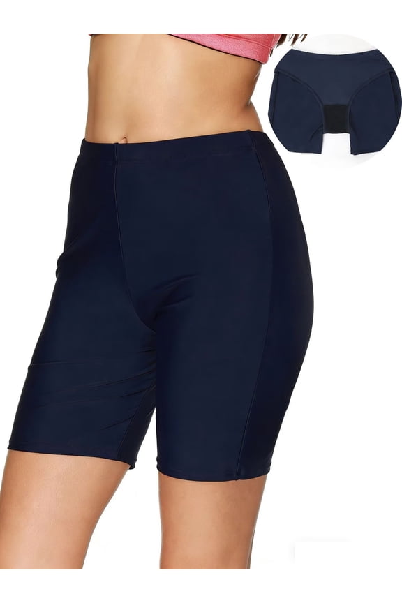 High-Waisted Swim Shorts for Women Boardshort Swim Bottom Tankini Swimwear Shorts Bike Sport Pants