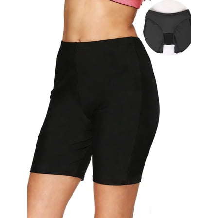 Charmo High-Waisted Swim Shorts for Women Boardshort Swim Bottom Tankini Swimwear Shorts Bike Sport Pants