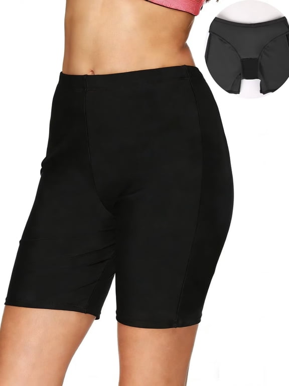 High-Waisted Swim Shorts for Women Boardshort Swim Bottom Tankini Swimwear Shorts Bike Sport Pants