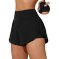 thumbnail image 1 of Charmo High Waisted Sport Swim Shorts for Womens Side Slits Boardshorts with Pockets 2 in 1 Swimsuit Bottoms UPF 50+,S-3XL, 1 of 12
