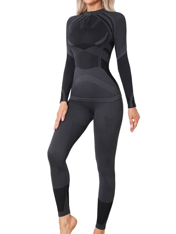 Long Johns for Women,Thermal Underwear Sets Soft Fleece Lined Base Layer Warm Long Underwear for Cold Weather