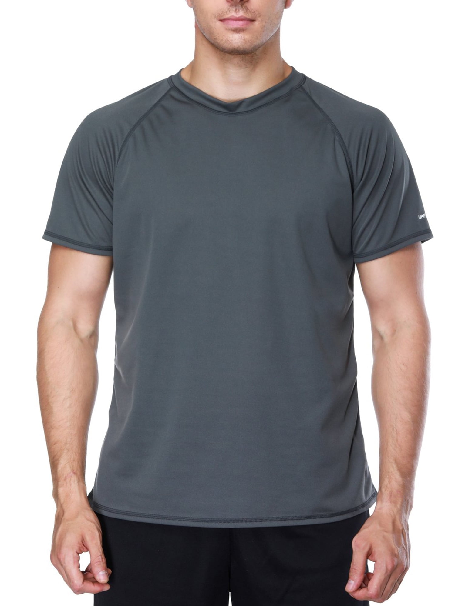 Charmo Men's SPF Sun Adult UV Rash Guard, Quick Dry Short Sleeve Swim ...