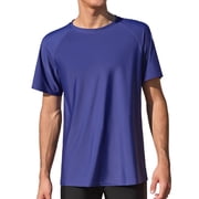 Charmo Mens Short Sleeve Gradient Swim Shirts Quick Dry UPF 50+ Sun Protection Rash Guards Running Hiking Swimming Tops