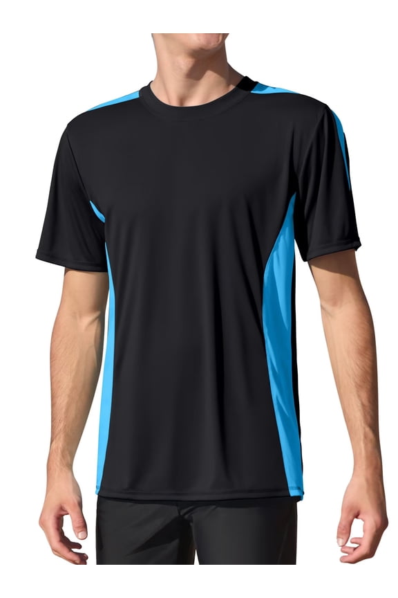 Mens UPF 50+ Swim Shirts Quick Dry Short Sleeve Swimsuit Tops Sun Protection Running Sufring Rash Guards