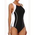 thumbnail image 1 of Charmo One Piece Athletic Racerback Swimsuit Women Slimming Bathing Suits Color Block Training Swimwear for Women, 1 of 5