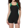 thumbnail image 1 of Charmo One Piece Tummy Control Swimsuits Womens Boyleg Sports Swimwear Racerback Bathing Suits for Women, 1 of 8