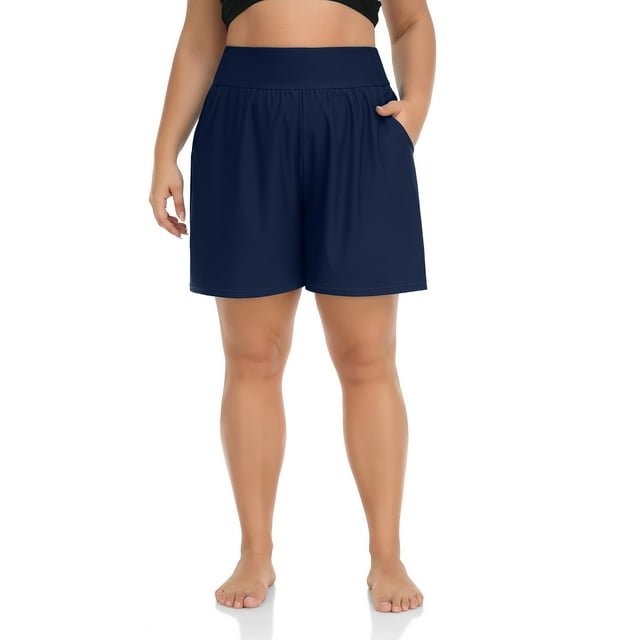 Charmo Plus Size Swim Shorts for Women High Waisted Board Shorts Tankini Swimsuit Bottom with