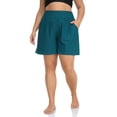 thumbnail image 1 of Charmo Plus Size Swim Shorts for Women High Waisted Board Shorts Tankini Swimsuit Bottom with Pockets, 1 of 11