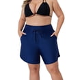 thumbnail image 1 of Charmo Plus Size Swim Shorts for Women High Waisted Board Shorts Tankini Swimsuit Bottom with Pockets, 1 of 8