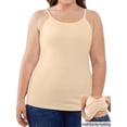 thumbnail image 1 of Charmo Plus Size Tank Tops for Womens Adjustable Strap Cotton Undershirt with Shelf Bra Casual Loose Camisole 1X-5X, 1 of 8
