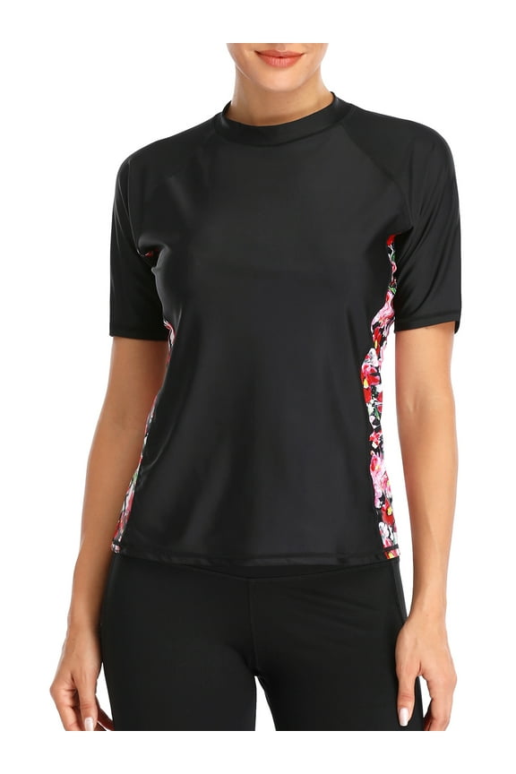 Rash Guard Women's Rashguard Swimsuit Short Sleeve UV Protection Swim Shirt UPF 50+