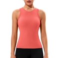 thumbnail image 1 of Charmo Ribbed Seamless Tank Top for Womens High Neck Tops Built in Bra, 1 of 6