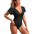 thumbnail image 1 of Charmo Ruched One Piece Swimsuits for Womens Cut Out Ruffle Bathing Suit Tummy Control Swimsuit, 1 of 6