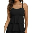 thumbnail image 1 of Charmo Ruffled Layer Tankini Tops for Womens Adjustable Straps Swim Tops Padded Swimsuit Tops(No Bottoms), 1 of 3