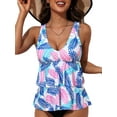 thumbnail image 1 of Charmo Ruffled V Neck Swim Tops for Womens Flowy Tankini Tops Padded Bathing Suit Tops(No Bottoms?, 1 of 8