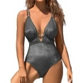 thumbnail image 1 of Charmo Sexy V Neck One Piece Swimwear for Womens High Cut Bath Suit Tummy Control Swimsuit, 1 of 5